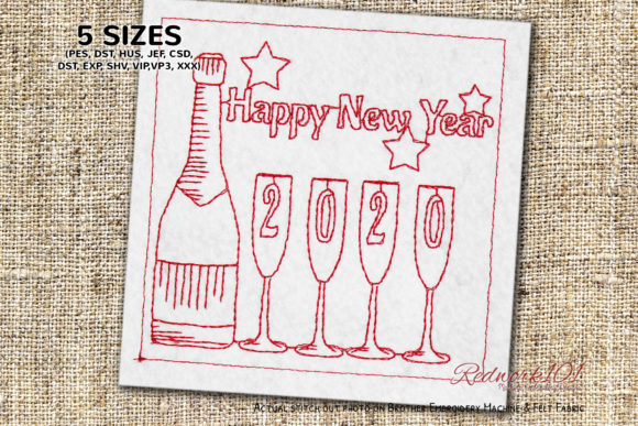 Bottle of Sparkling Wine 2020 New Year