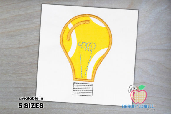 Comic Style Light Bulb Embroidery