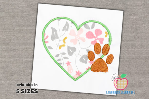 Design of Heart with the Paw Footprint