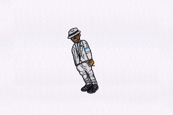 Leaning Man Embroidery Design