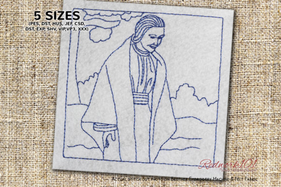 Nativity Scene Redwork