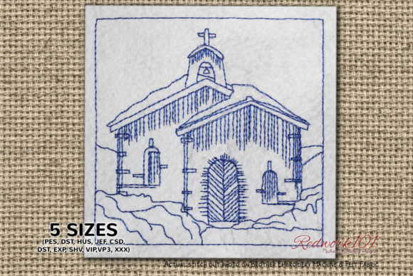 Old Church Building Lineart Design