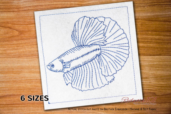 Siamese Fighting Fish Embroidery Design